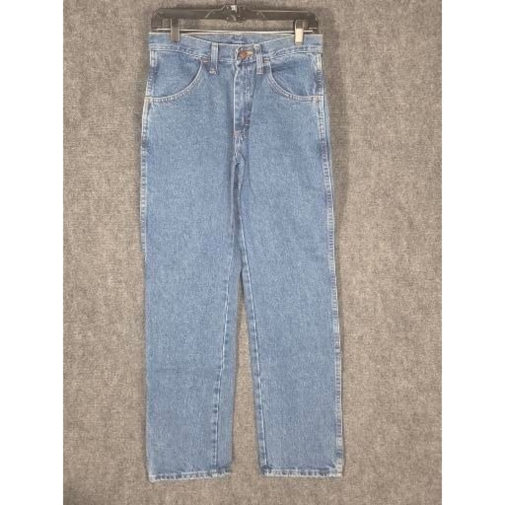 RUSTLER Mens Jean 29x30 Blue Wash Regular Fit Denim Pants Casual Workwear Rugged
